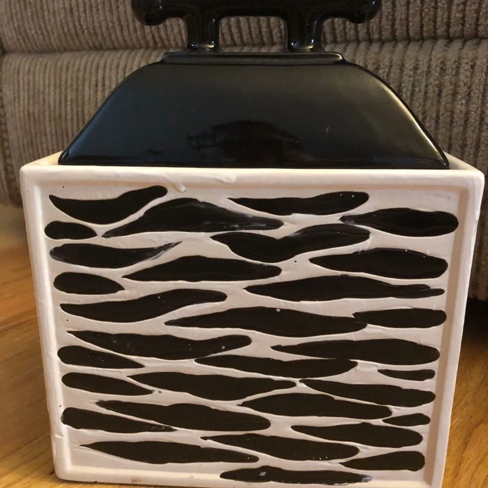 Black & White Decorative Ceramic Canister
